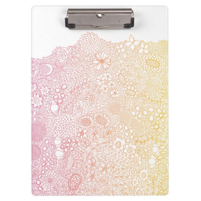 Pink Coral Elegant Artist Personalised Name Clipboard (Front)