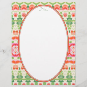 Pink coral green and beige custom letterhead