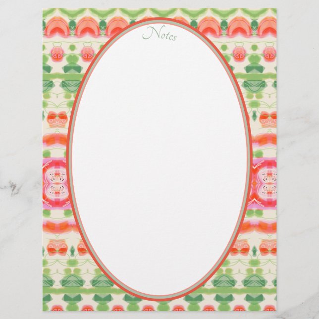 Pink coral green and beige custom letterhead (Front)