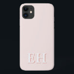 Pink & Coral | Minimal Modern Initial Monogram iPhone 11 Case<br><div class="desc">This stylish phone case design features a simple modern design in blush pink and coral. Make one of a kind phone case with custom initial and name. It will be a cool, unique gift for someone special or yourself. If you want to change the fonts or position, click the "Customise...</div>