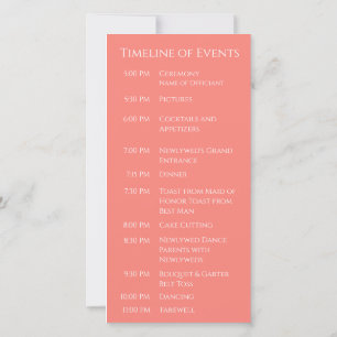 Pink Coral-Modern- Monogram-Wedding Program-