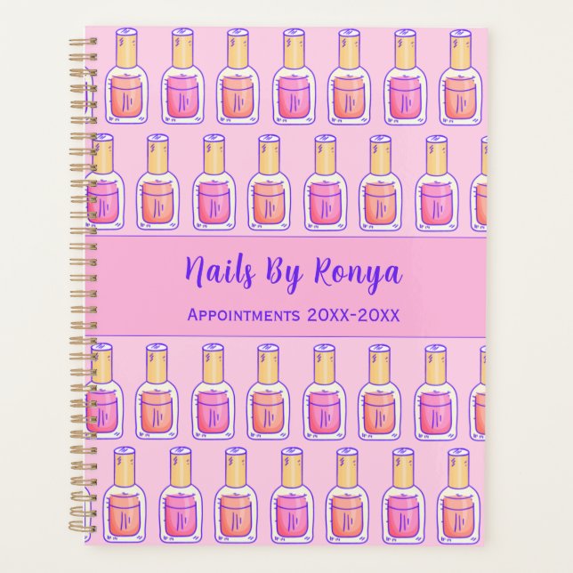 Pink Coral Nail Polish Nail Salon Artists Art Planner (Front)
