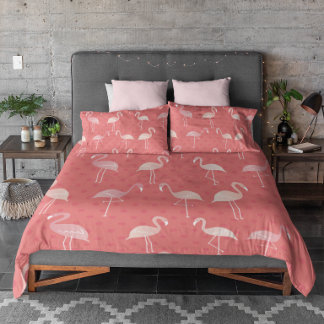 Pink Coral Red Flamingo Seamless Pattern Pillowcase