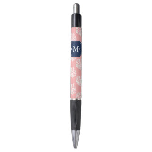 Pink Coral Reef Pattern Monogram