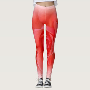 pink coral rose leggings