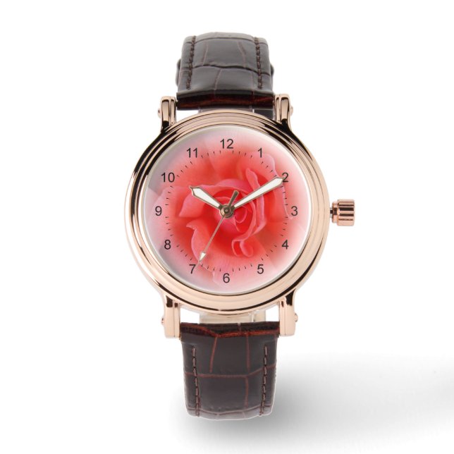 pink coral rose watch (Front)