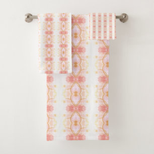 Pink Coral Stylish Print Bath Towel Set