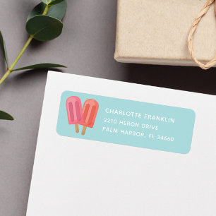 Pink & Coral Summer Popsicle Return Address
