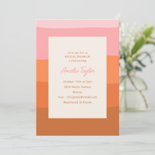 Pink Coral Terracotta Modern Bridal Brunch Shower Invitation