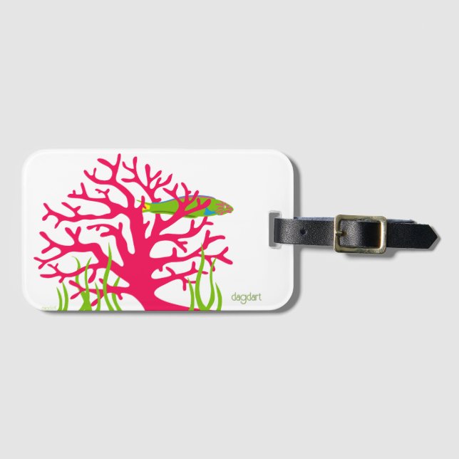 Pink Coral Underwater Luggage Tag (Front Horizontal)