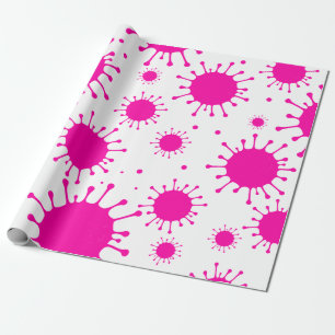pink coronavirus wrapping paper