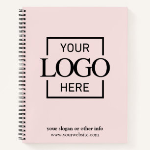 Pink Corporate Company Business Logo Promotional Notebook