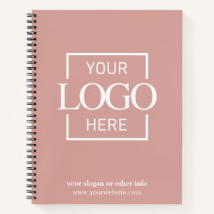 Pink Corporate Company Business Logo Promotional Notebook
