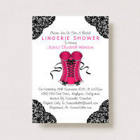 Pink Corset & Black Lace Lingerie Shower