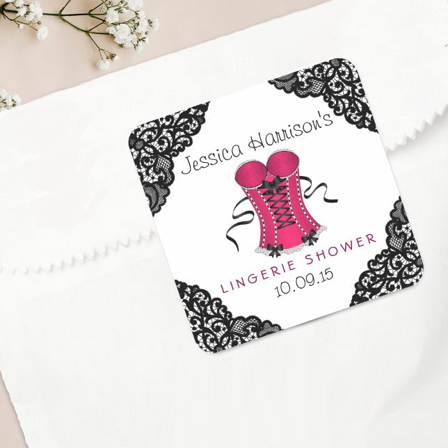 Pink Corset & Black Lace Lingerie Shower Stickers (Creator Uploaded)
