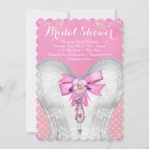Pink Corset Bridal Shower Invitation