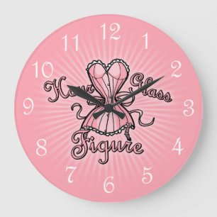 Pink Corset Hourglass Figure Large Clock