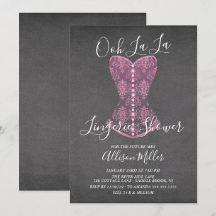 Pink Corset Lingerie Bridal Shower Invitation