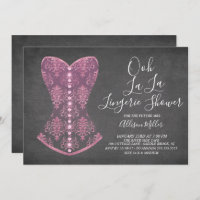 Pink Corset Lingerie Bridal Shower Invitation