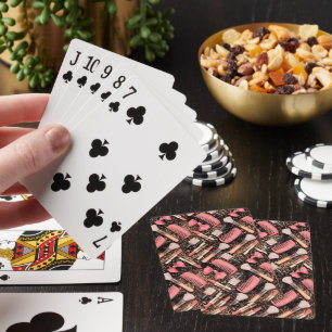 Pink Cosmetics Pattern Glitter Playing Cards