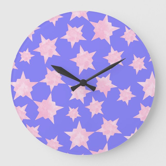 Pink Cosmic Burst Large Clock (Front)