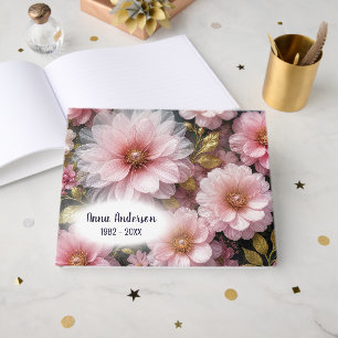 Pink Cosmos Abstract Collection Guest Book