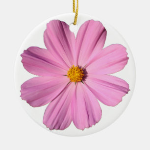 Pink Cosmos Ceramic Tree Decoration