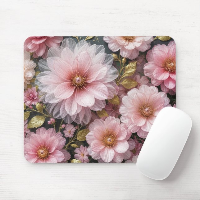 Pink Cosmos Collection Mouse Mat (With Mouse)