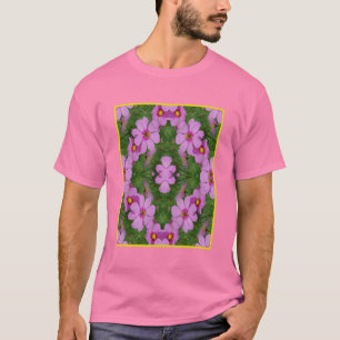 Pink Cosmos Daisy Flowers Abstract Nature T-Shirt