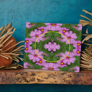 Pink Cosmos Daisy Flowers Add Your Photo Plaque