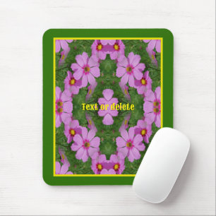 Pink Cosmos Daisy Flowers Nature Personalised Mouse Mat