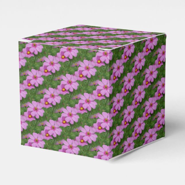 Pink Cosmos Flower Nature Pattern Favour Box (Front Side)