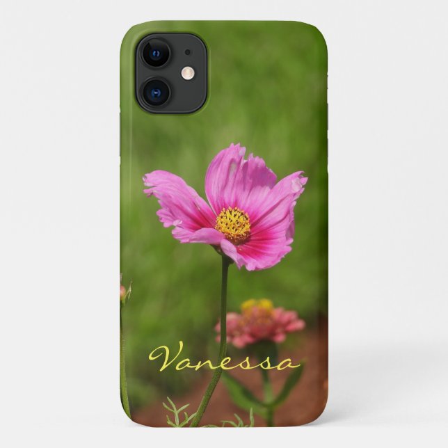 Pink Cosmos Flower *Personalise* Case-Mate iPhone Case (Back)