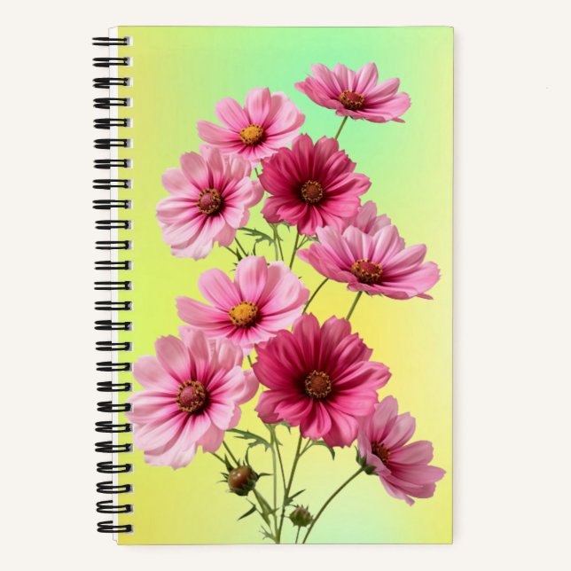 Pink Cosmos Flowers-23456 Notebook (Front)