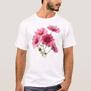 Pink Cosmos Flowers-23456 T-Shirt
