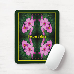 Pink Cosmos Flowers Abstract Personalised Mouse Mat