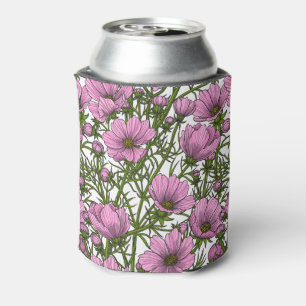 Pink Cosmos flowers Can Cooler