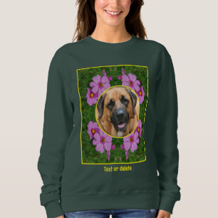 Pink Cosmos Flowers Create Your Own Pet Photo Sweatshirt