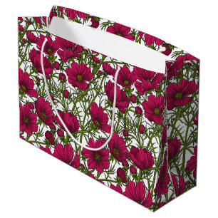 Pink Cosmos flowers Large Gift Bag