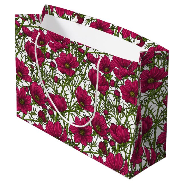 Pink Cosmos flowers Large Gift Bag (Back Angled)