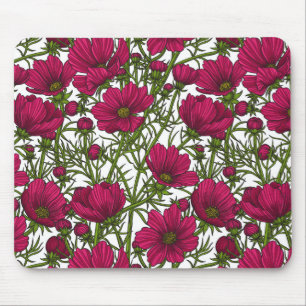 Pink Cosmos flowers Mouse Mat