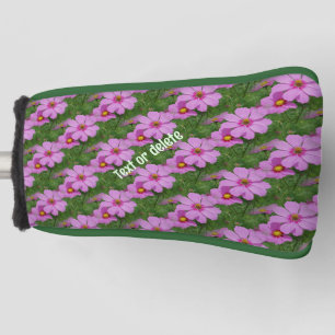 Pink Cosmos Flowers Nature Pattern Personalised   Golf Head Cover