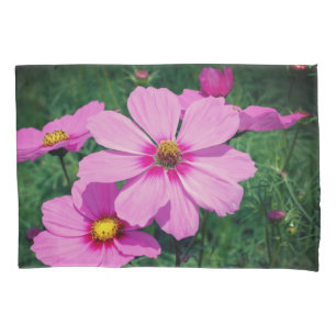 Pink Cosmos Flowers Pillowcase