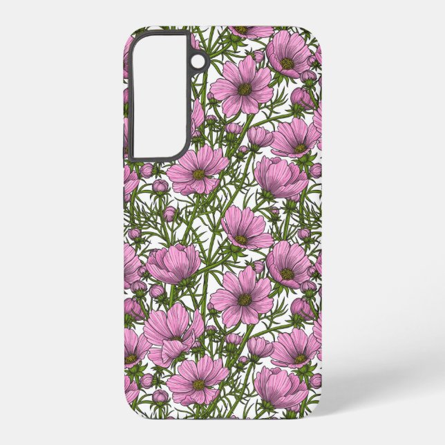 Pink Cosmos flowers Samsung Galaxy S22+ Case (Back)