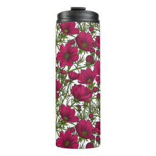 Pink Cosmos flowers Thermal Tumbler