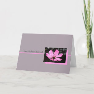 pink cosmos german sympathy card