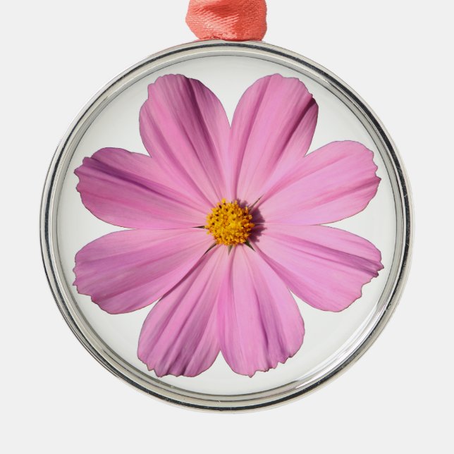 Pink Cosmos Metal Tree Decoration (Front)