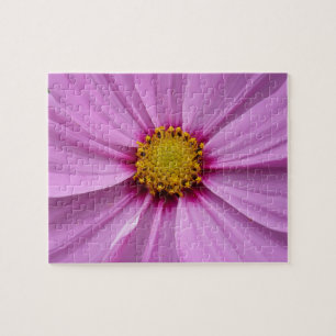 Pink Cosmos Wildflower Floral Jigsaw Puzzle
