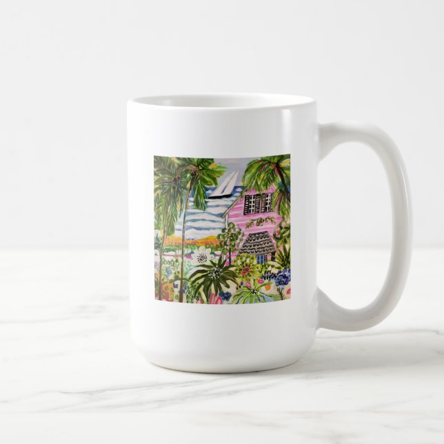 Pink Cottage by the Bay I Coffee Mug (Right)