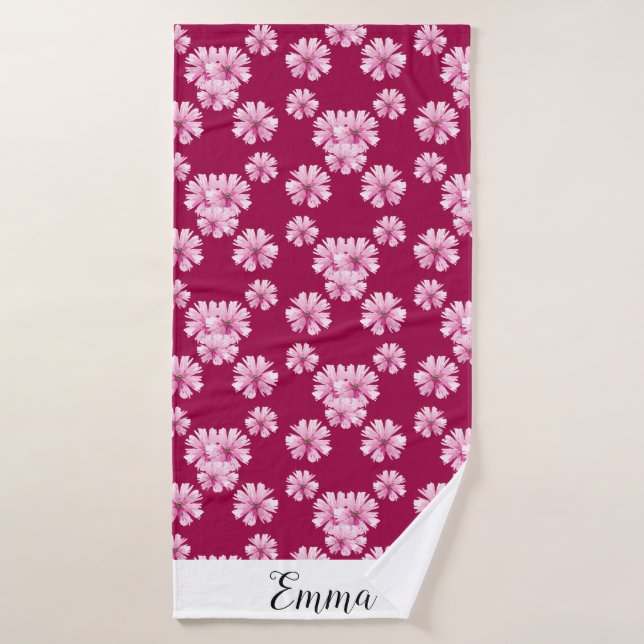 pink Cottage Floral Bath Towel Set (Bath Towel)